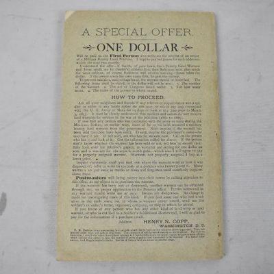 US Salary List & the Civil Service Law by Henry N Copp - Antique 1883, Paperback