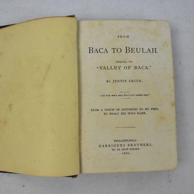 From Baca to Beulah by Jennie Smith - Antique 1880 Hardcover