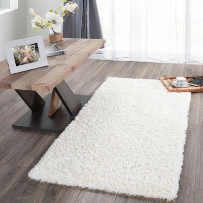 2'7" x 5' Ivory Faux Sheepskin Shag Runner Rug, Flokati - New
