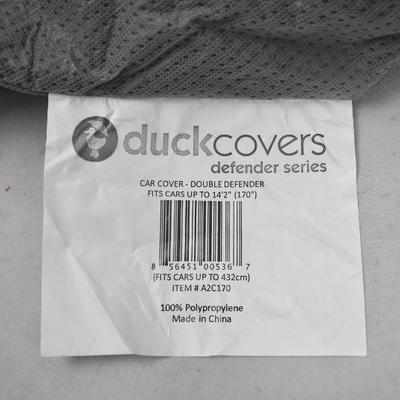 Car Cover - Fits Sedans up to 14'2"L, Grey/Navy Blue - New, $40 Retail