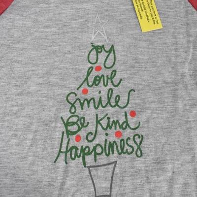 Children's Pajama Set, Red & Gray Christmas, Size Large 10-12 - New