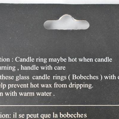 4x Glass Bobeches Candle Rings, 2.6" Each - New