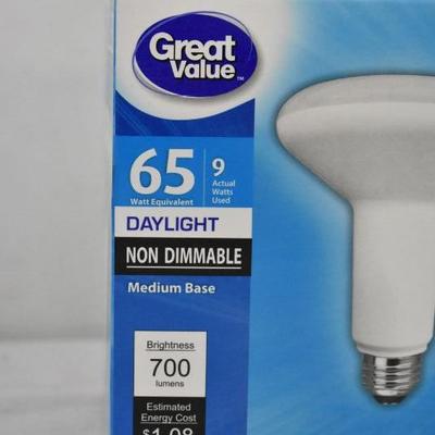 4 LED Light Bulbs 9 Watts BR30 Reflector Daylight Medium Base - New