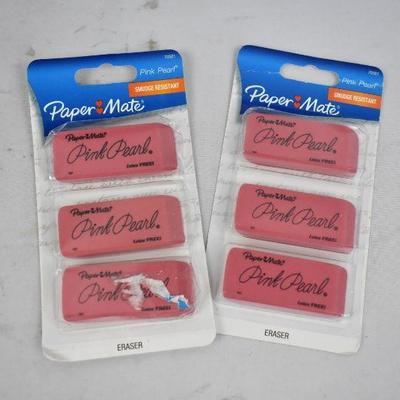 6 Piece Office/School Lot: Fabric Transfers, Erasers, Envelopes, & Staples - New