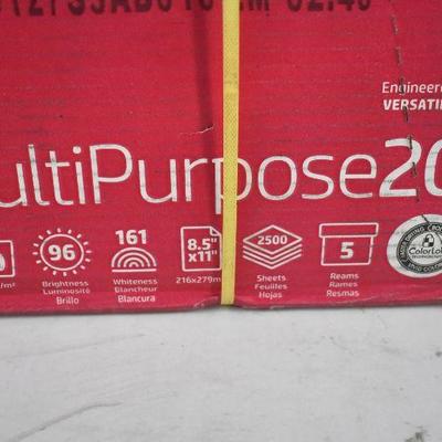 5 Reams Copy Paper, Ultra White, 20lb, 8.5x11, Letter, 2,500 Sheets - New