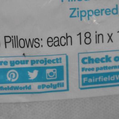 Set of 2 Poly-Fil Basic Pillow Forms: 18" X 18" - New