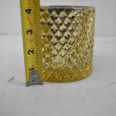 2 Candles in Glass Jars: Gold Holiday Cookie & Green Evergreen - New