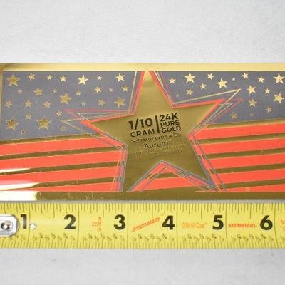 1/10 Gram 24k Pure Gold Note by Aurum - New