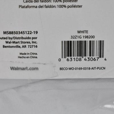 Twin Size Tulle Double Layer Bedskirt, White, by Mainstays Kids - New