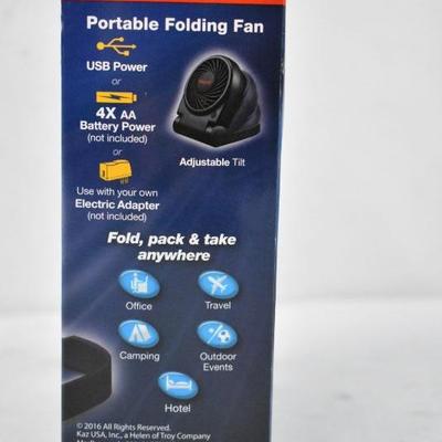 Portable Folding Fan by Honeywell Turbo Model #HTF090B, Black - New
