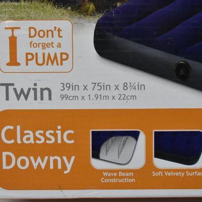 Twin Air Mattress by Intex. 8.75" Classic Downy Inflatable Airbed - New