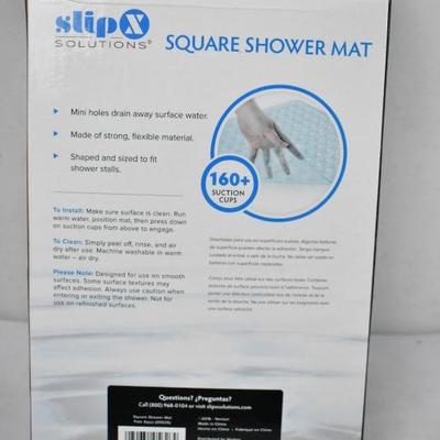 Square Shower Stall Mat, Pale Aqua, 21" x 21" by SlipX Solutions - New