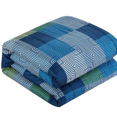 5 Piece Twin Size Geo Blocks Bed In A Bag Set, Blue/Green/Gray - New, $47 Retail