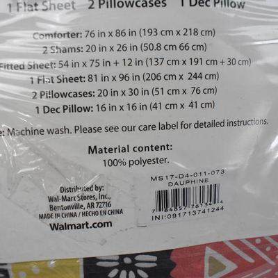 8 Piece Full Size Dauphine Bed In A Bag by Mainstays - New, $45 Retail