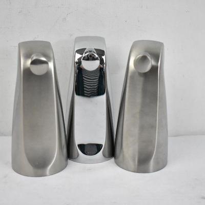 3x Slip-On Tub Diverter Spouts: 1 Polished Chrome & 2 Satin Nickel - New