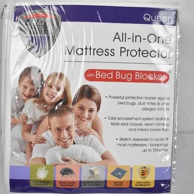 Queen Size Mattress Protector: Original Bed Bug Blocker Zippered- New