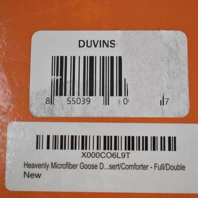 Duvet Insert, Full/Double, Microfiber Goose Down Alternative - New, $40 Retail