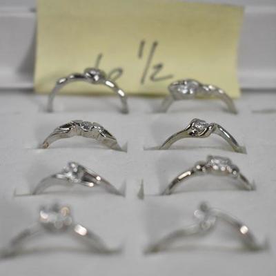 Costume Jewelry Rings: Size 6.5, Qty 8, All Different - New