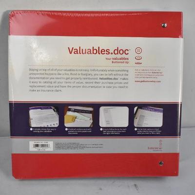 Valuables.doc Red Binder for Cataloging and Keeping Track of Valuables - New