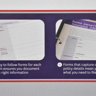 Valuables.doc Red Binder for Cataloging and Keeping Track of Valuables - New