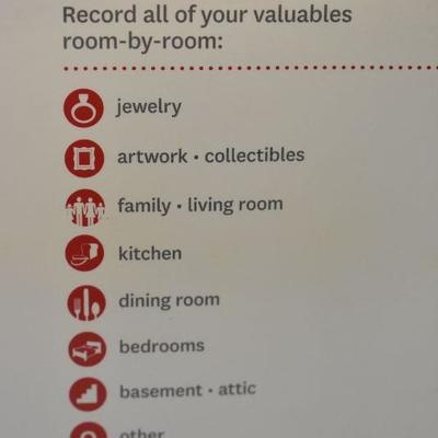 Valuables.doc Red Binder for Cataloging and Keeping Track of Valuables - New