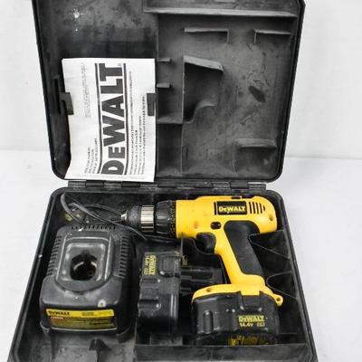 DeWalt Cordless Adjustable Drill with Case - Works, Battery Doesn't Last Long