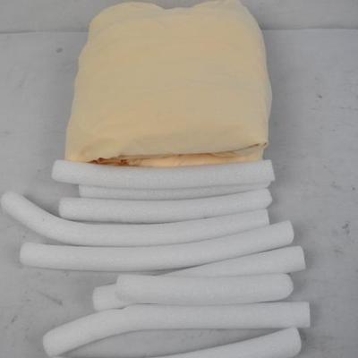 Stretch Sofa Cover, Elastic Protector + Pillow Cover. Light Peach - No Packaging