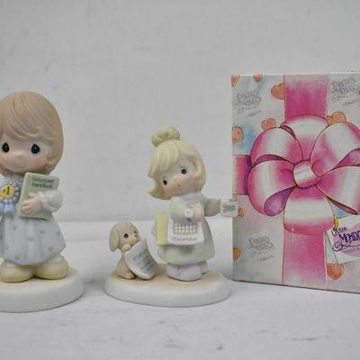 2 Precious Moments Statues, "Blessed Are They..." & "What Would I Do..." w/Box