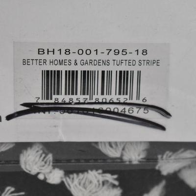 BH&G Tufted Stripe Full/Queen Comforter Bedding Set, No Shams, Black & White