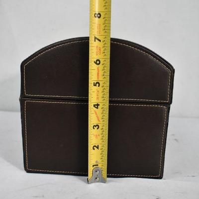 Jewelry Box, Brown Faux Leather, Tan Velvet-Like Inside - Needs Cleaning