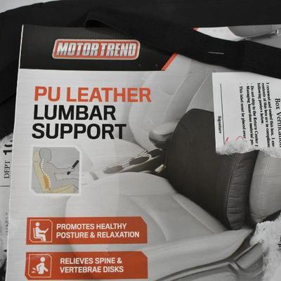 Lumbar Back Support, Portable Orthopedic Memory Foam & PU Leather Seat Cushion