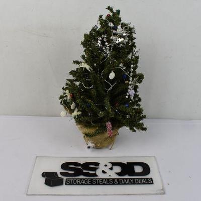 16" Mini Christmas Tree with Beads and Ornaments