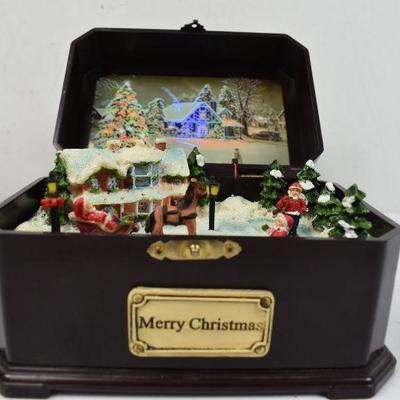 Merry Christmas Music Box w/ Lights, Dashing Through the Snow - SEE DESCRIPTION