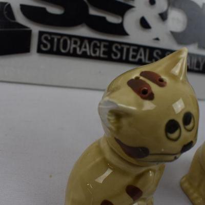 Matching Cat Salt & Pepper Shakers - Salt Shaker Slightly Broken Ear as Shown