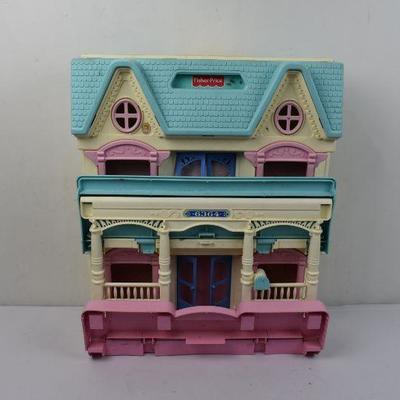 Vintage Folding Doll House, Plastic, Extends to 39" x 23" x 19"