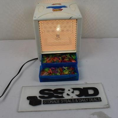 Lite-Brite Cube with Two Drawers Full of Colorful Pegs - Tested, Works
