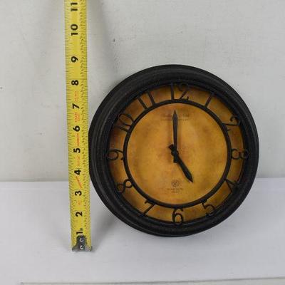 8.5" Black Speckled w/ Tan Clock, Sterling & Noble Clock Company - Tested, Works