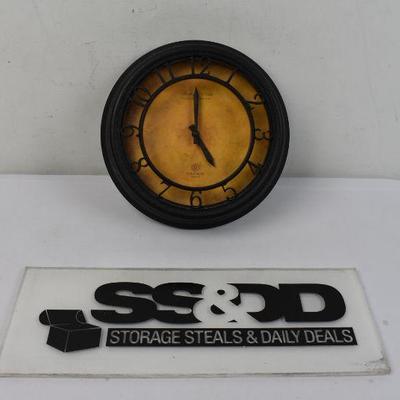 8.5" Black Speckled w/ Tan Clock, Sterling & Noble Clock Company - Tested, Works