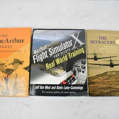 3 Books on Flying: Flying MacArthur -to- The Sky Racers