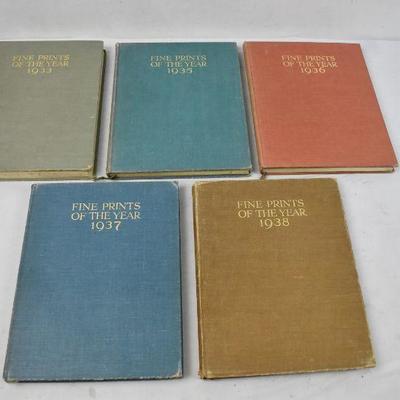 Fine Prints of the 1930s: 5 Hardcover Books: 1933, 1935-38 - Vintage
