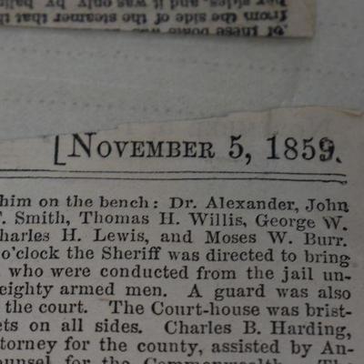 1859 Newspaper Clippings (Pre Civil War) - Antique