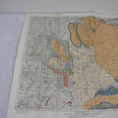 8 Antique Surveys/Maps: Iowa 1849, Wisconsin 1855, Utah 1897, Michigan 1896,