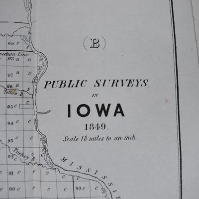 8 Antique Surveys/Maps: Iowa 1849, Wisconsin 1855, Utah 1897, Michigan 1896,