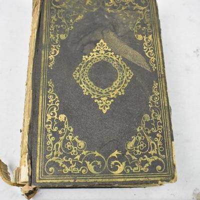 Antique 1860 Hardcover Book: Moses/Prophets, Christ/Apostles. Damaged & Fragile