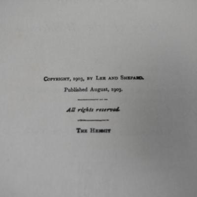The Hermit. Hardcover book by Charles Clark Munn. Antique 1903