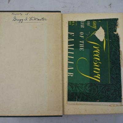 Hardcover Book: A Treasury of the Familiar, Edited by Ralph Woods, Vintage 1950