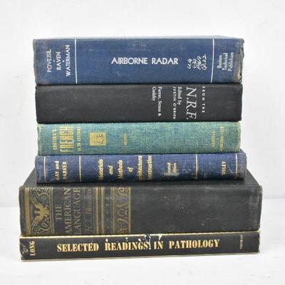 6 Hardcover Non-Fiction: Airborne Radar -to- Pathology. Vintage 1941-65