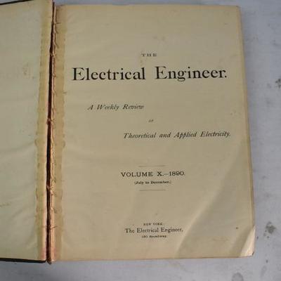 Electrical Engineer Hardcover Book, Antique 1890 Volume X