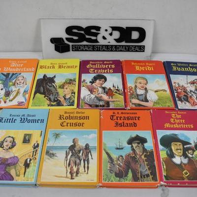 9 Hardcover Kids Books: Alice in Wonderland to The Three Musketeers Vintage 1982
