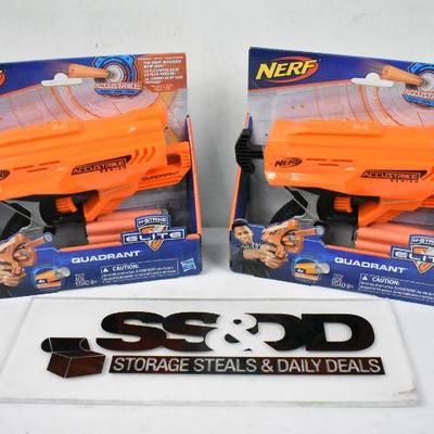 Pair of Nerf AccuStrike Elite Quadrant Blaster, for Ages 8 and Up - New